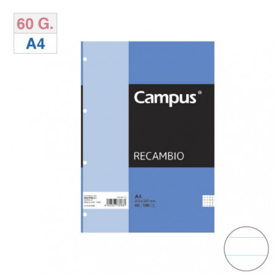 Recambio Archivador Campus A4 100 Hojas 60g Rayado Horizontal