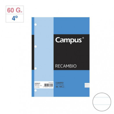 Recambio Archivador Campus 4Âº 100 Hojas 60g Rayado Horizontal