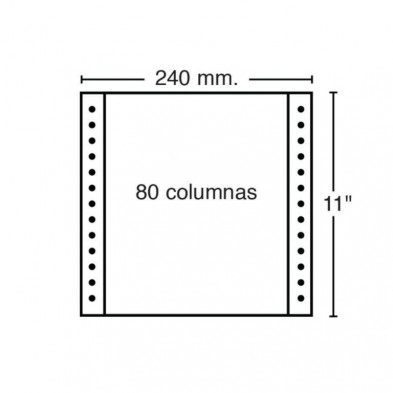 Papel Continuo 240mmx 11pulgadas 70g 2500 Hojas Azul Pautado