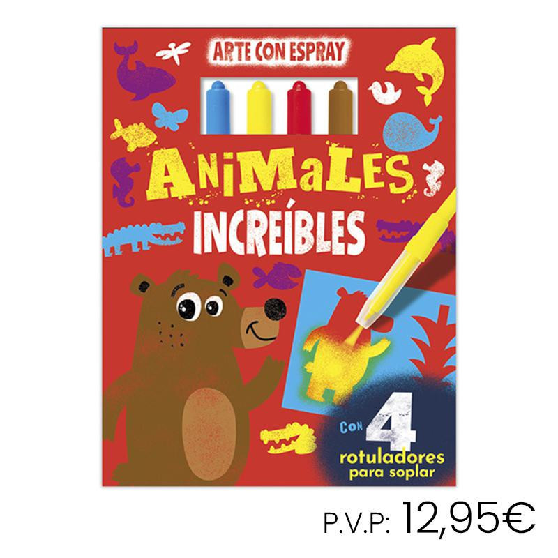 Libro Educativo Imagiland Arte con Espray Animales Increibles