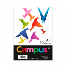 Papel A4 Campus 80g 100 Hojas 10 Colores Surtidos